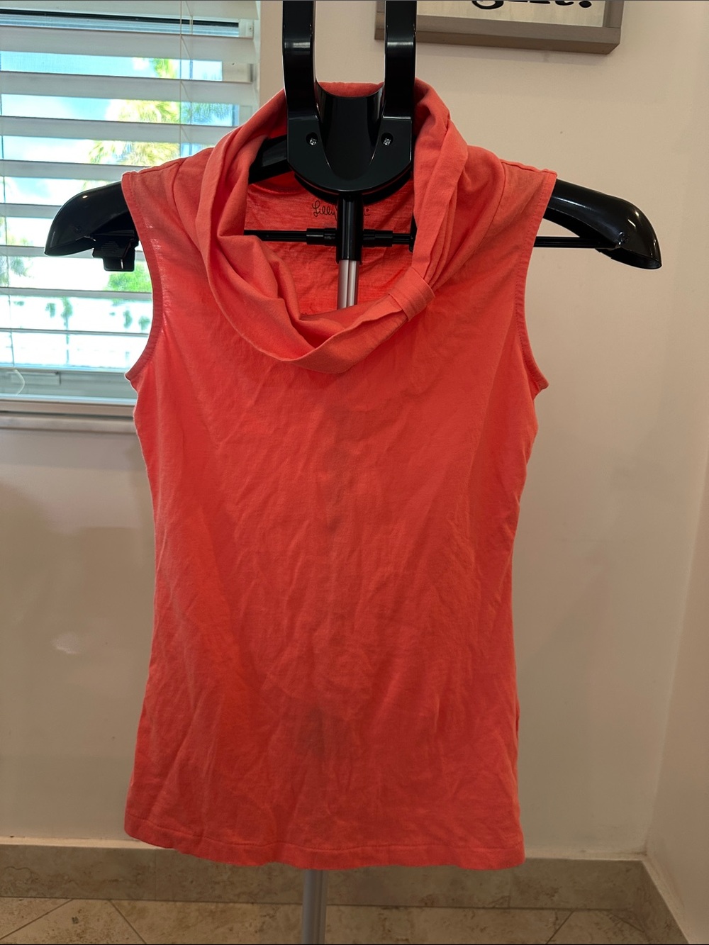 Lilly Pulitzer Coral Sleeveless Cowl Neck Top